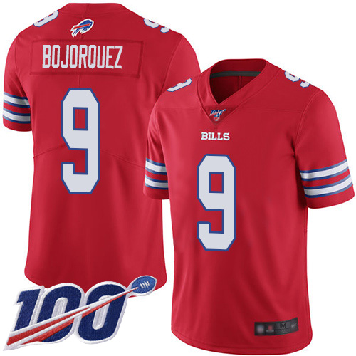 Men Buffalo Bills #9 Corey Bojorquez Limited Red Rush Vapor Untouchable 100th Season NFL Jersey